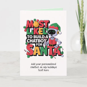 Funny Ai Père Noël Chatbot Carte de voeux Entrepri
