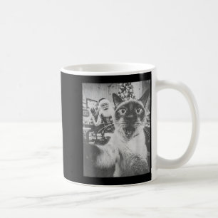 Funny Ai Siamese Cat Selfie With Santa Claus Chris Coffee Mug