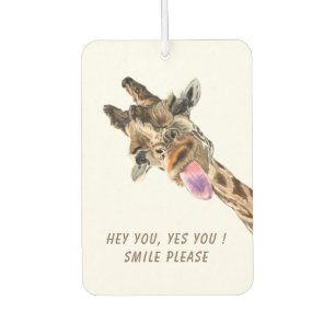 Funny Air Freshener with Playful Giraffe - Smile 