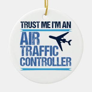 Funny Air Traffic Controller Ceramic Ornament