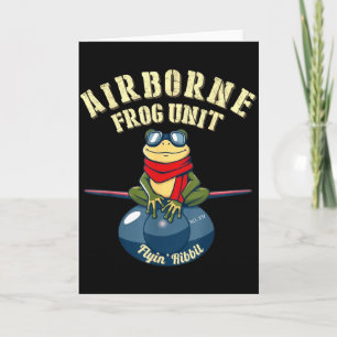 Funny Airborne Frog Unit Flyin Ribbit Vintage Wwi Card