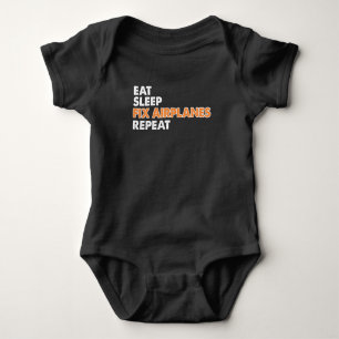 Funny Aircraft Mechanic - Eat Sleep Fix Airplanes Baby Bodysuit