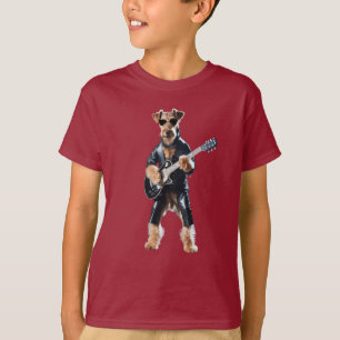 Funny Airedale Rock Star Kids' T-Shirt