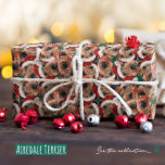 Funny Airedale Terrier Christmas Pattern Wrapping Paper<br><div class="desc">Funny Airedale Terrier Christmas Pattern features a watercolor of an Airedale Terrier with a red Santa's Hat and a red Christmas collar. Funny design for Dog Lovers!</div>