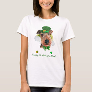 Funny Airedale Terrier Gold St. Patricks Day T-Shirt