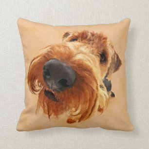 Funny Airedale Terrier Throw Pillow
