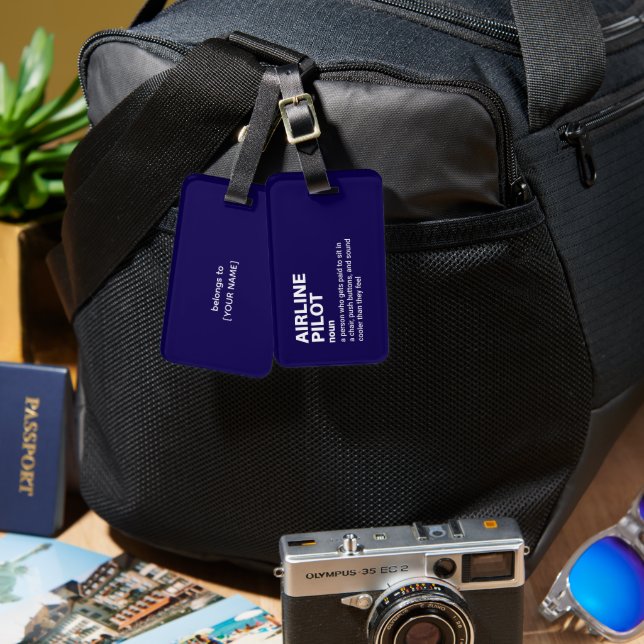 Funny Airline Pilot Definition Luggage Tag (Front & Back)