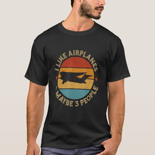 Funny Airplane Airline Design for Pilot Aviation M T-Shirt (Front)