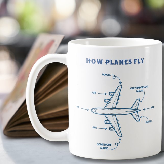 Funny Airplane How Planes Fly Pilot or Flight Crew Coffee Mug (Creator Uploaded)