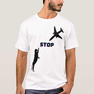 Funny Airplane Pilot Cat Husband Wife  T-Shirt