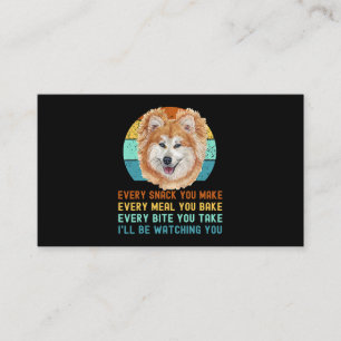 Funny Akita Inu or Kuma Inu Dog Every Snack you Ma Business Card