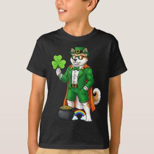 Funny Akita Leprechaun St Patricks Day Womens Mens T-Shirt