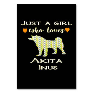 Funny Akita Lover Gift, Akita Pet Owner Gift Idea Table Number
