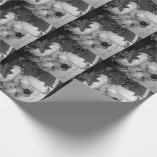 funny akita santa head wear cute christmas dog wrapping paper