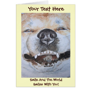 funny akita smiling dog picture realist art design