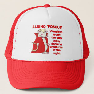 Funny Albino Possum Vampire Animal Trucker Hat