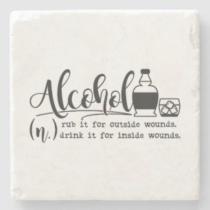 Funny Alcohol Definition Quote Stone Coaster