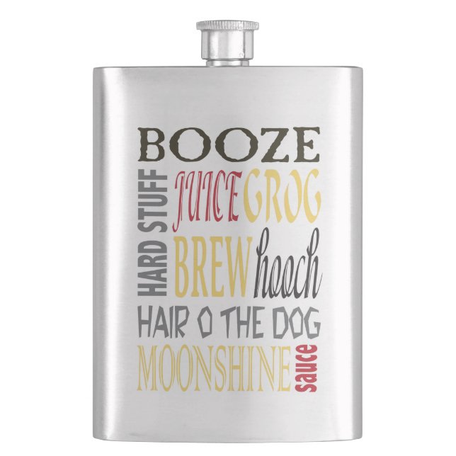 Funny alcohol drinking euphemisms hip flask (Front)