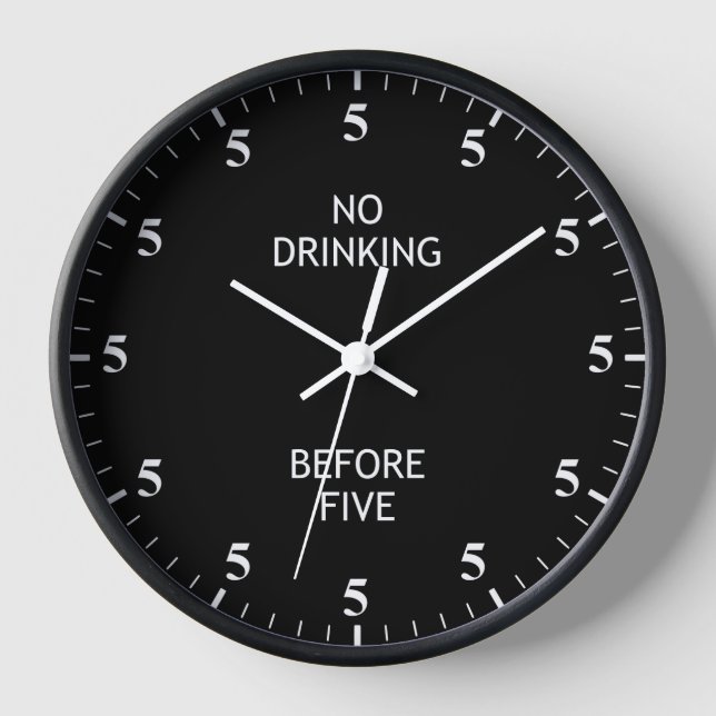 Funny Alcohol Lovers Bartender Pub Bar Clock (Front)