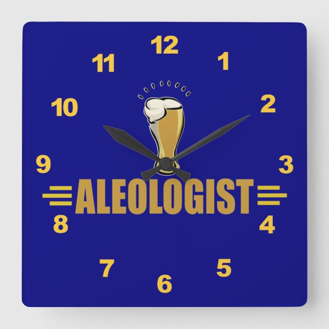 Funny Ale and Beer Square Wall Clock (Front)