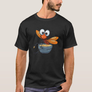 funny alert dragonfly caught with hand in soup bow T-Shirt