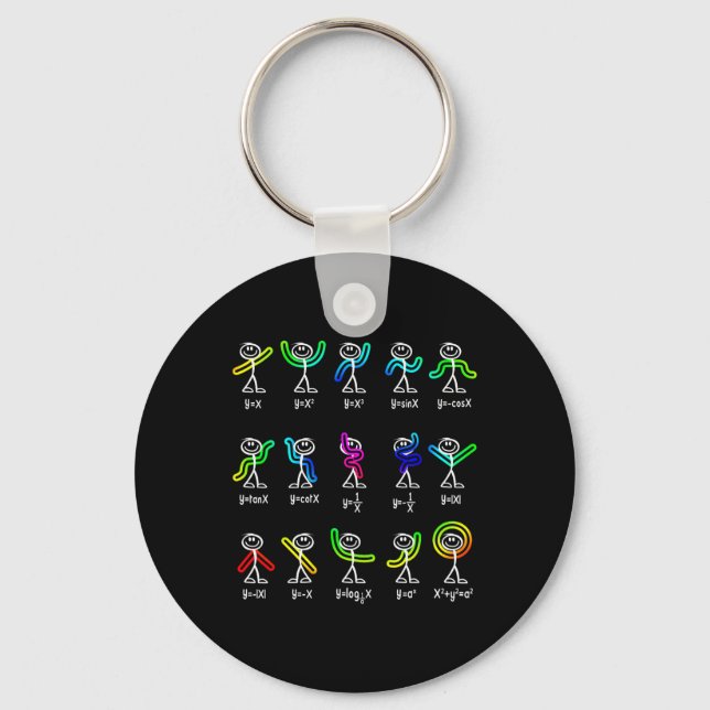 Funny Algebra Dance Function Math Teacher Geek Gif Keychain (Front)