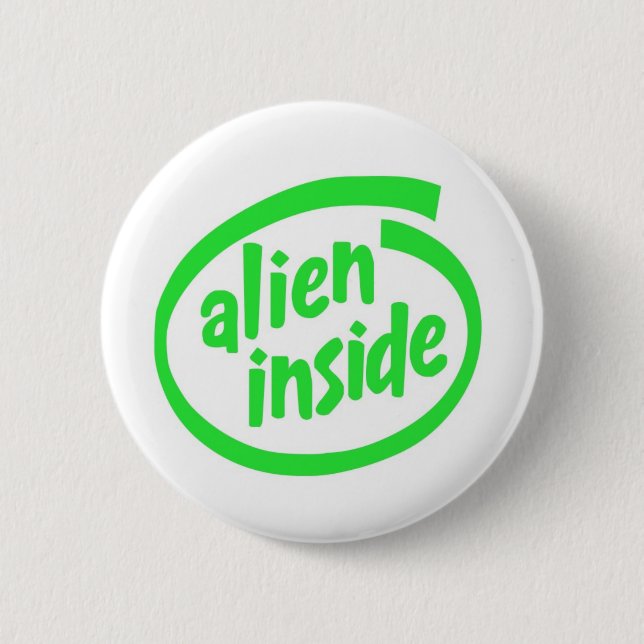 Funny alien 2 inch round button (Front)