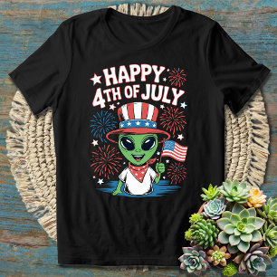 Funny Alien 4th of July T-Shirt – USA Independence