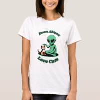 Funny Alien and Funny Cat. Funny Animal