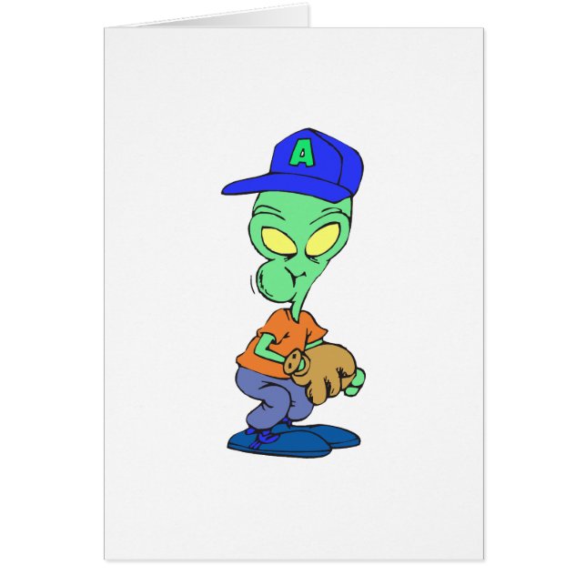 funny alien baseball player pitcher (Front)