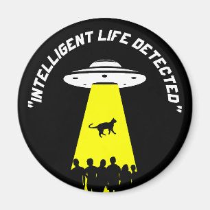 Funny Alien Cat Abduction Magnet