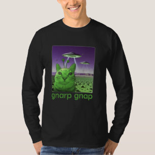 Funny Alien Cat Meme Graphic T-Shirt