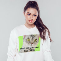 Funny Alien Cat sarcastic quote white