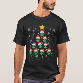 Funny Alien Christmas Tree Pajama Costume T-Shirt