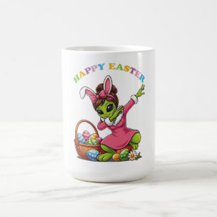 Funny Alien Easter Bunny Dabbing Cute Easter Egg Coffee Mug