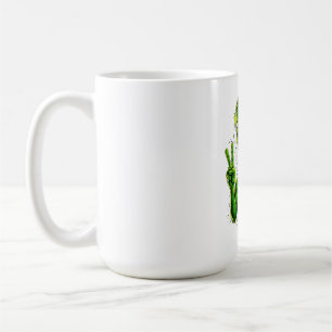 Funny Alien Head Eating Pizza UFO  Coffee Mug