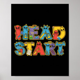 Funny Alien Head Start Back To School Kids Boys Gi Poster