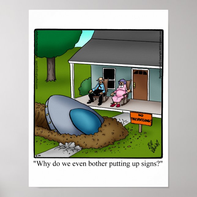 Funny Alien Humour Poster (Front)