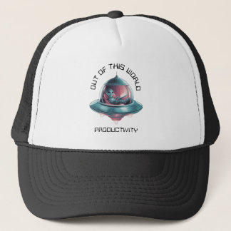 Funny Alien in UFO Hat
