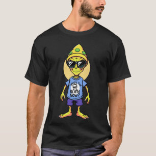 Funny Alien Meme “Who’s the Alien Now?” White T-Shirt