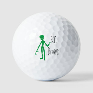 Funny Alien 🛸 Monogram UFO Spooky  Golf Balls