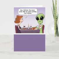 Funny Alien Probing a Lobster Birthday