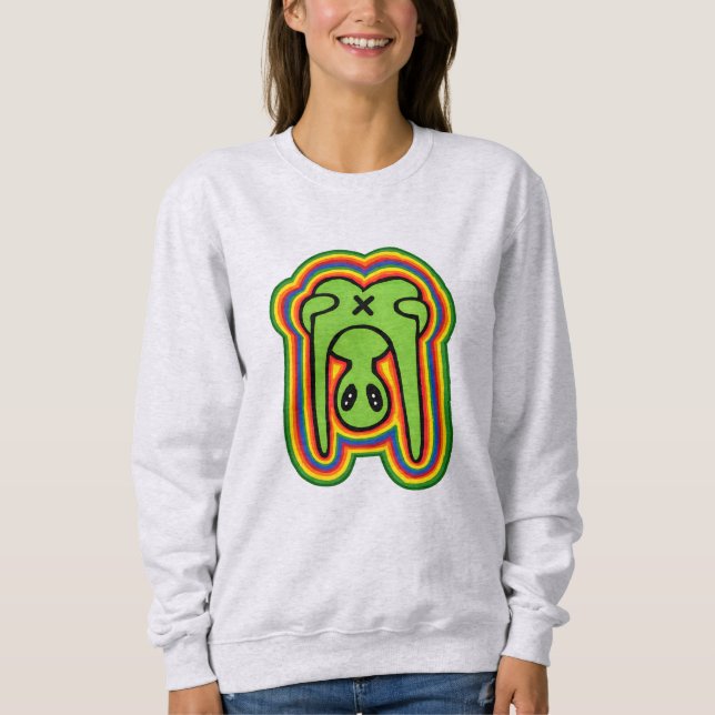 Funny Alien Rainbow Psychedelic  Sweatshirt (Front)