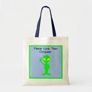 Funny Alien Sci-Fi Cartoon Extraterrestrial Art Tote Bag