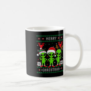 Funny Alien Trio Merry Ugly Christmas Santa Hat Gi Coffee Mug