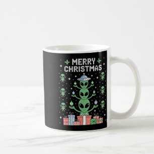 Funny Alien Trio Merry Ugly Christmas Santa Hat Gi Coffee Mug