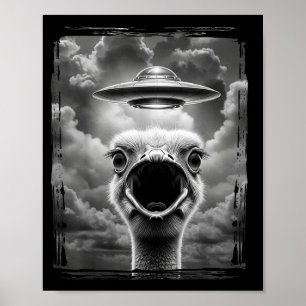 Funny Alien Turkey Ufo Selfie Thanksgiving Meme  Poster
