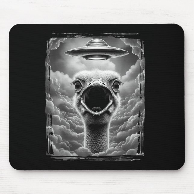 Funny Alien Turkey Ufo Selfie Thanksgiving Men Wom Mouse Pad (Front)