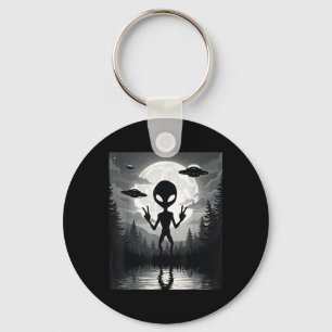 Funny Alien Uap Extraterrestrial Ufos Cosmic Enthu Keychain