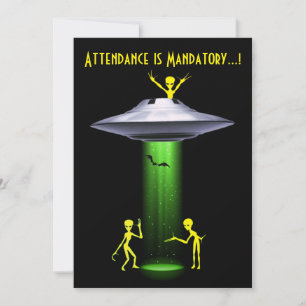 Funny Alien 🎅🛸 UFO Halloween Party Invitation